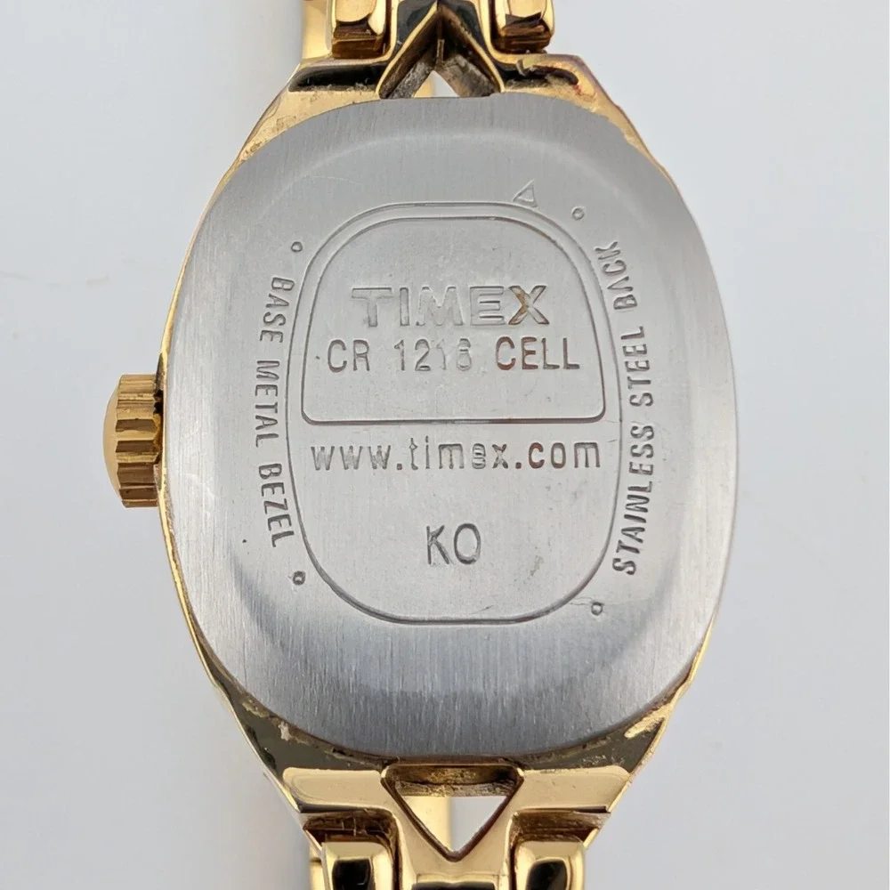 Timex Women's Gold Tone Crystal Accent Expansion Bracelet Watch 17mm 6.25